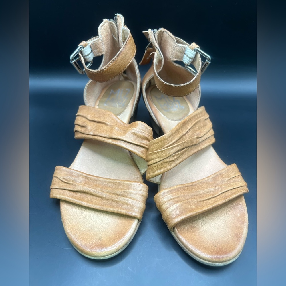 Miz Mooz Tan Leather‎ Heeled Sandals - Cassie, Size: 39